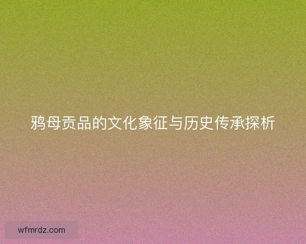 鸦母贡品的文化象征与历史传承探析