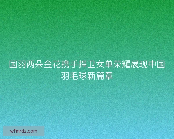 国羽两朵金花携手捍卫女单荣耀展现中国羽毛球新篇章