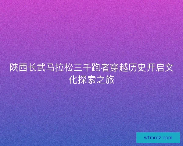 陕西长武马拉松三千跑者穿越历史开启文化探索之旅
